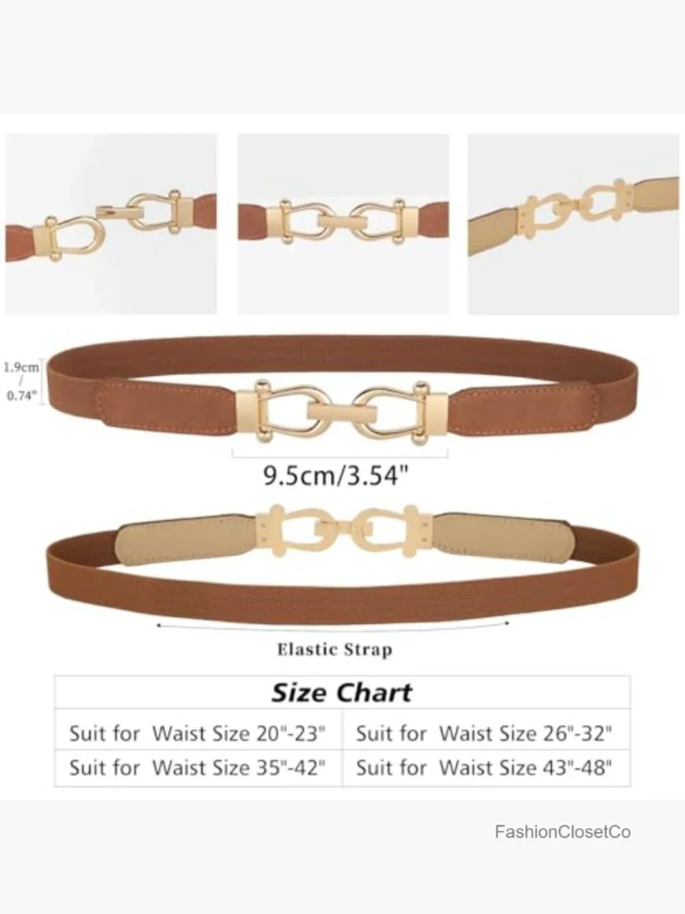 Skinny Elastic Stretch Belt for Dresses - Retro Vintage Waist Belt